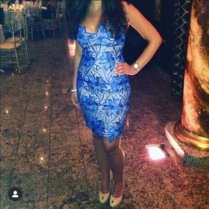 Floral strapless dress